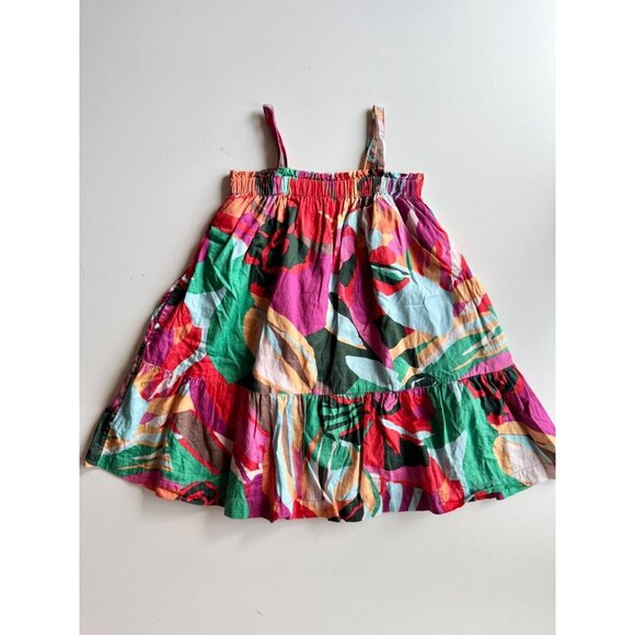 Girls' GAP Bright Floral Printed Cotton Poplin Tiered A-Line Dress, Size 5T - Picture 1 of 9